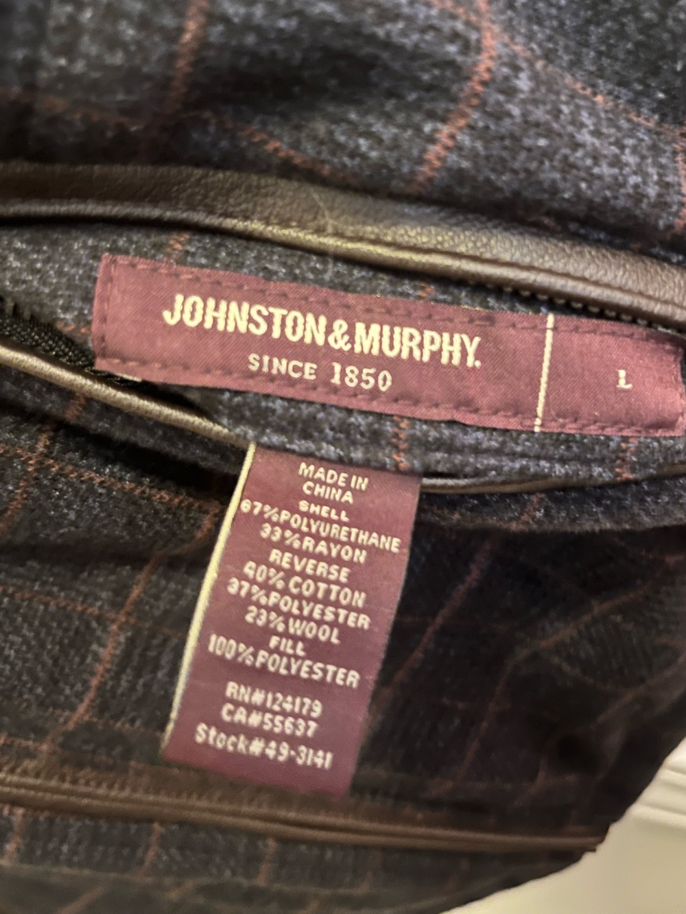Johnston & Murphy Reversible Quilted Vest Brown Plaid Men’s Large - Picture 6 of 10
